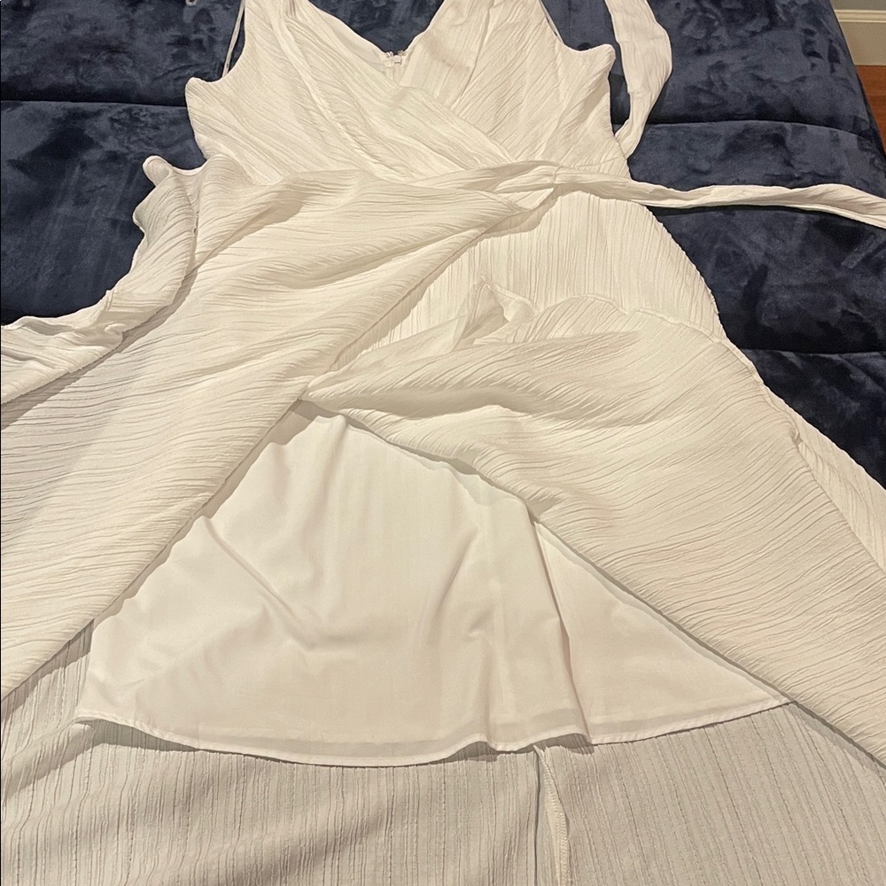 DKNY White High Low Sleeveless Lined Dress 8 - Picture 9 of 11